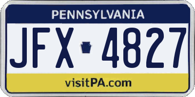 PA license plate JFX4827