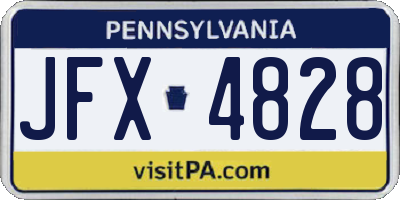 PA license plate JFX4828