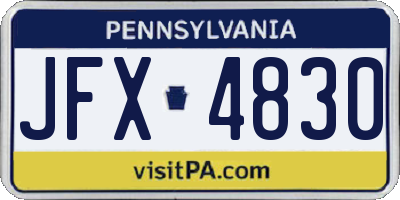 PA license plate JFX4830