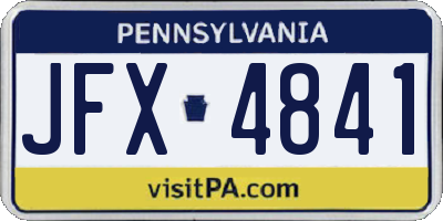 PA license plate JFX4841