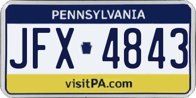 PA license plate JFX4843