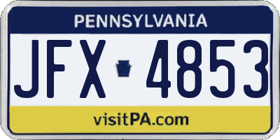 PA license plate JFX4853