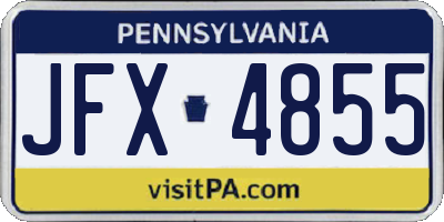PA license plate JFX4855