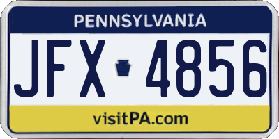 PA license plate JFX4856