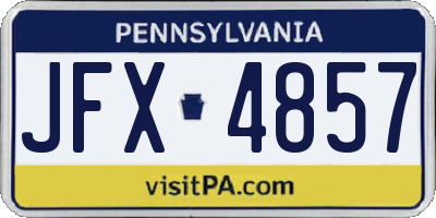 PA license plate JFX4857