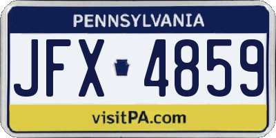PA license plate JFX4859