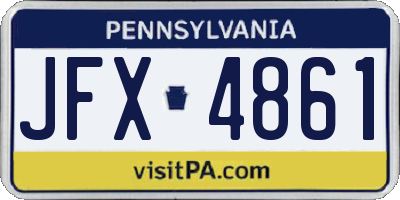 PA license plate JFX4861