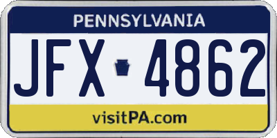 PA license plate JFX4862