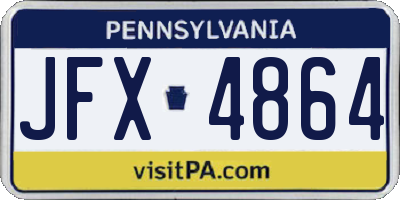 PA license plate JFX4864