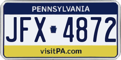 PA license plate JFX4872