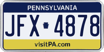 PA license plate JFX4878