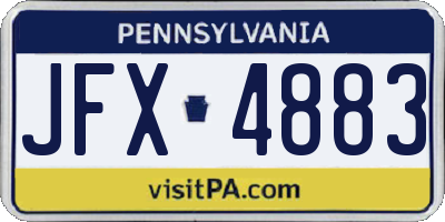 PA license plate JFX4883