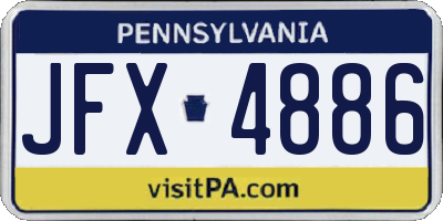 PA license plate JFX4886