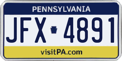 PA license plate JFX4891