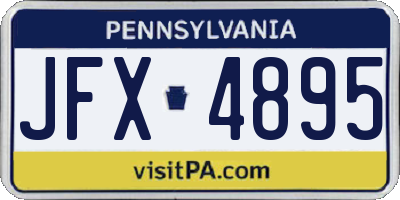 PA license plate JFX4895