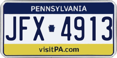PA license plate JFX4913