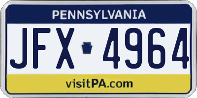 PA license plate JFX4964