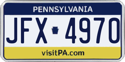 PA license plate JFX4970