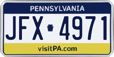 PA license plate JFX4971