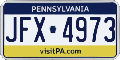 PA license plate JFX4973