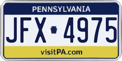 PA license plate JFX4975