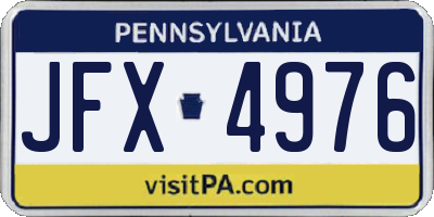 PA license plate JFX4976