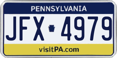 PA license plate JFX4979