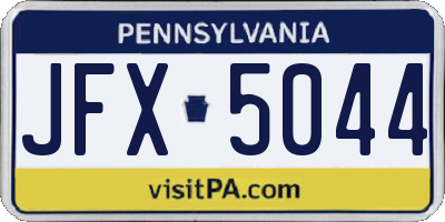 PA license plate JFX5044