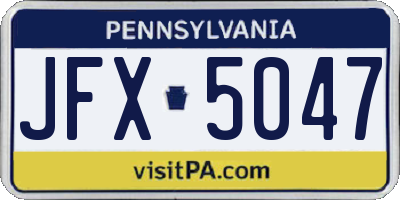 PA license plate JFX5047