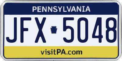 PA license plate JFX5048
