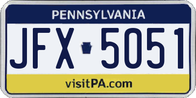 PA license plate JFX5051