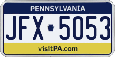 PA license plate JFX5053
