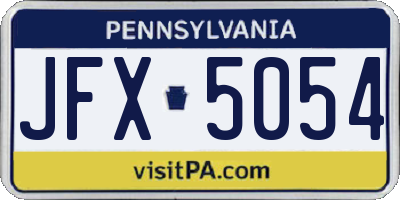 PA license plate JFX5054