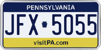 PA license plate JFX5055