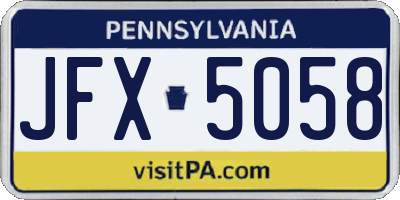 PA license plate JFX5058