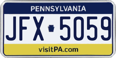 PA license plate JFX5059