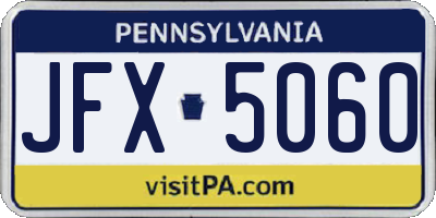 PA license plate JFX5060