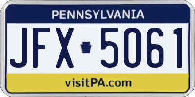PA license plate JFX5061