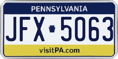 PA license plate JFX5063