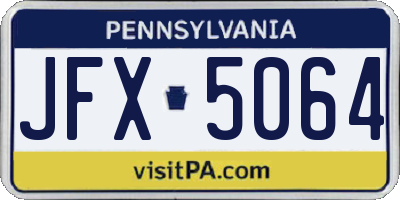 PA license plate JFX5064