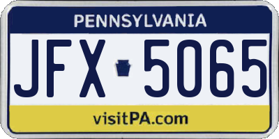 PA license plate JFX5065