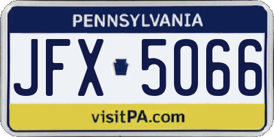PA license plate JFX5066