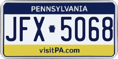 PA license plate JFX5068