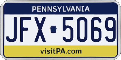PA license plate JFX5069