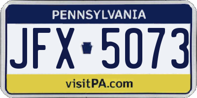 PA license plate JFX5073