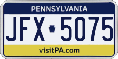 PA license plate JFX5075
