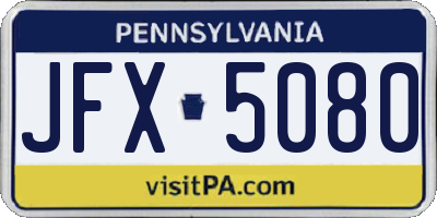 PA license plate JFX5080