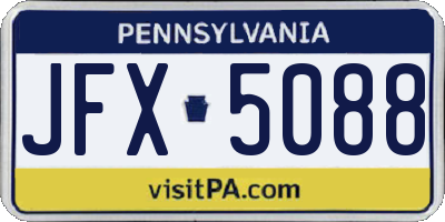 PA license plate JFX5088