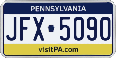 PA license plate JFX5090