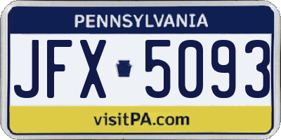 PA license plate JFX5093